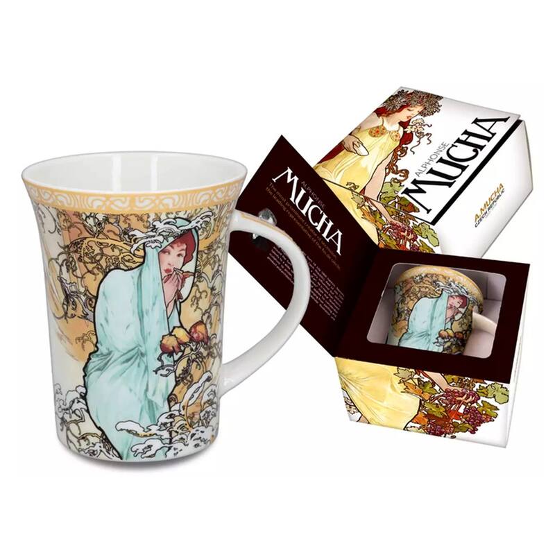 Carmani Four Seasons by A. Mucha Mug in A Gift Box - 11.8oz - Winter - 1 Piece