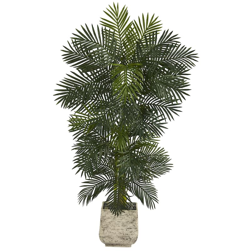 Artificial Palm Tree 6.5ft Indoor Outdoor Tree in Planter - Green