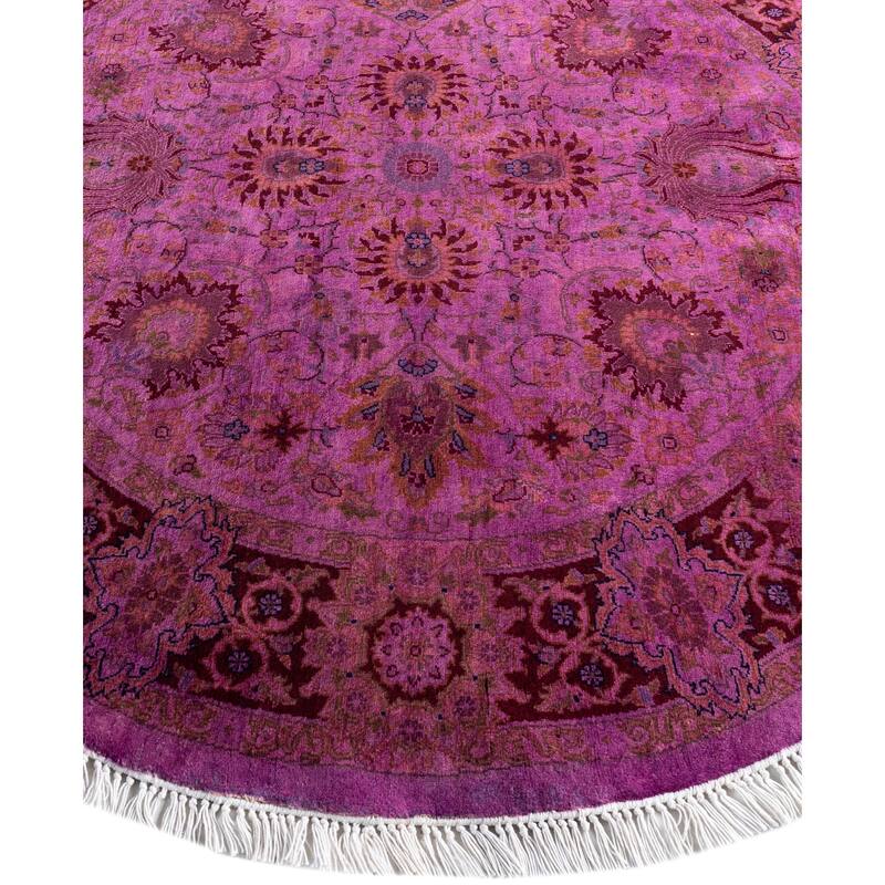 Overdyed One-of-a-Kind Hand-Knotted Area Rug - Purple - 4' 1" x 4' 1"