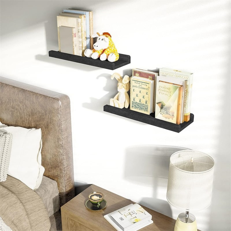 Floating Shelves Wall Mounted Set of 2 17 Inch - 17.2"D x 6.9"W x 2"H