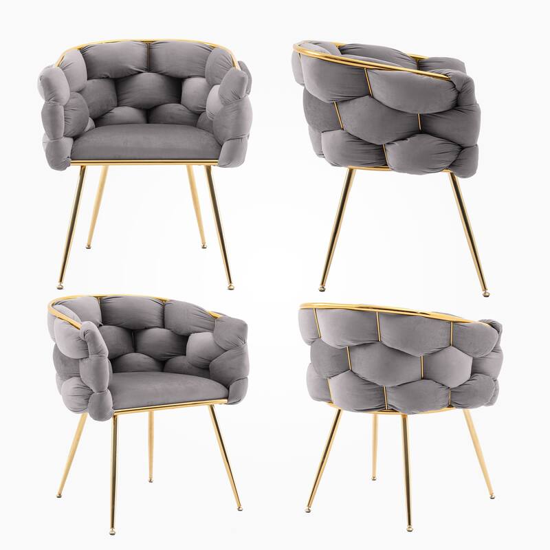 Modern Velvet Dining Chair with Metal Legs