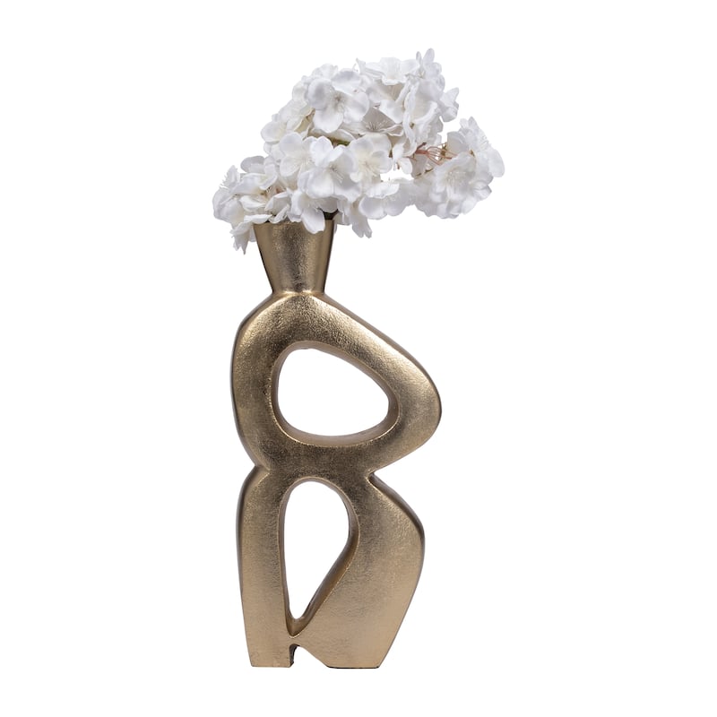 Sagebrook Home Modern Metal Gold Solid Color Novelty Abstract Vase