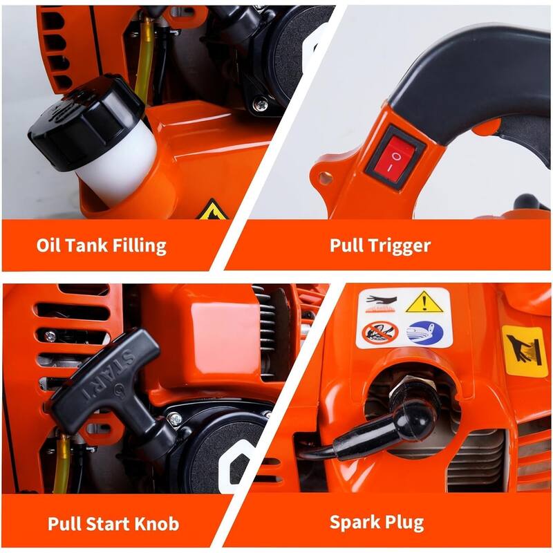 28cc 2-Stroke 1.1 HP, 490 CFM, 280 MPH Handheld Gas Powered Leaf Blower for Effortless Lawn & Leaf Cleanup - N/A