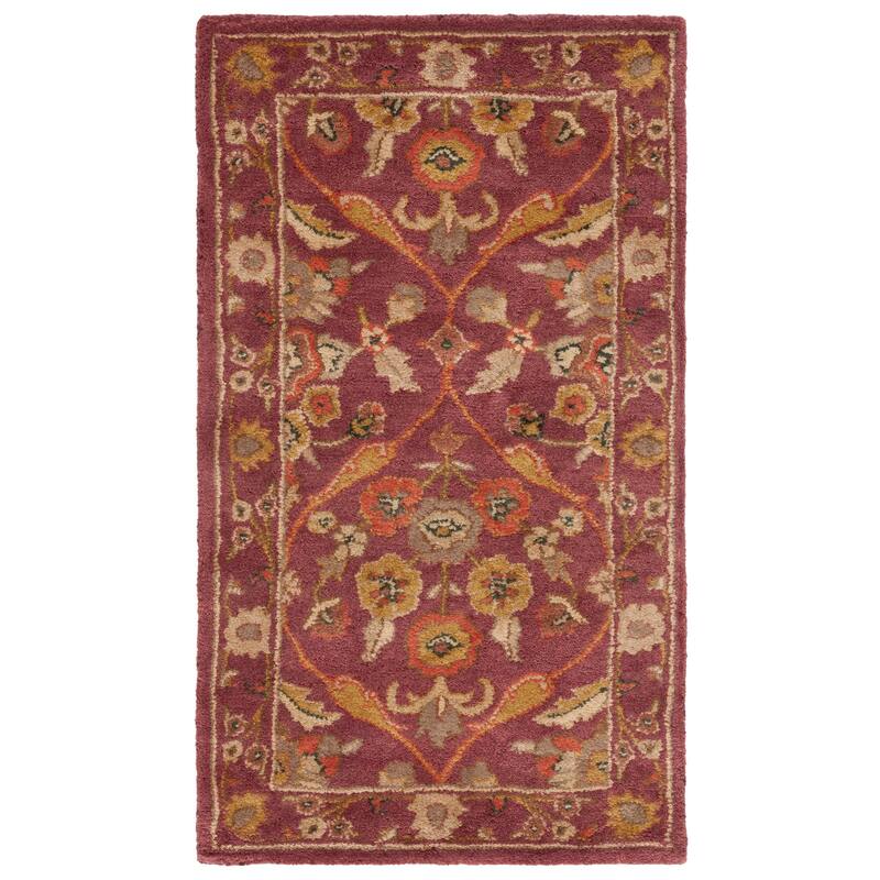 SAFAVIEH Handmade Antiquity Smiljka Traditional Oriental Wool Rug - 2' x 3' - Wine/Gold