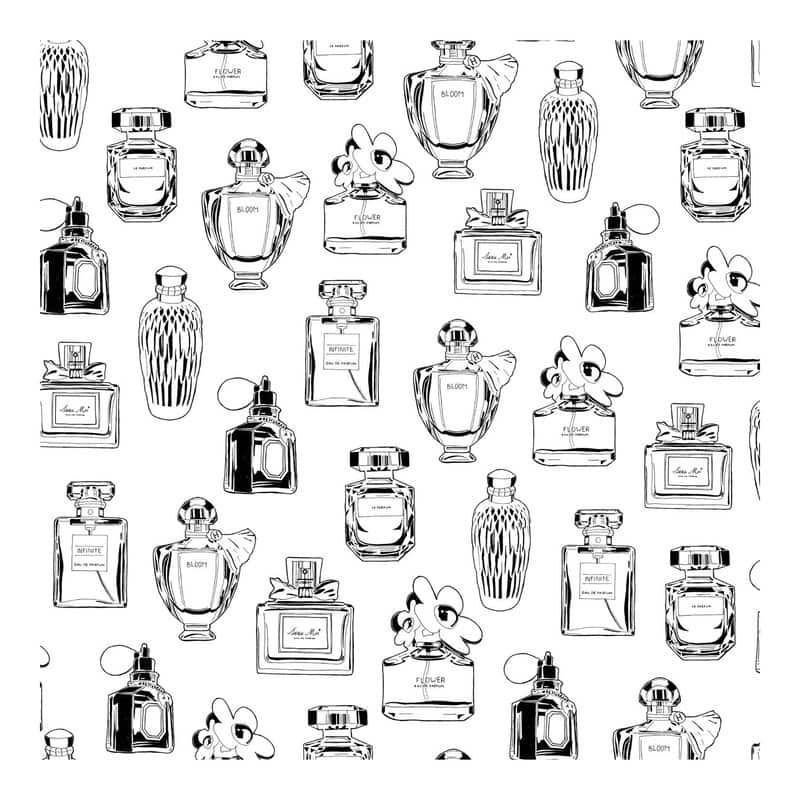 ESTA Home Chita White Perfume Bottles Wallpaper - 20.5 x 396 x 0.025