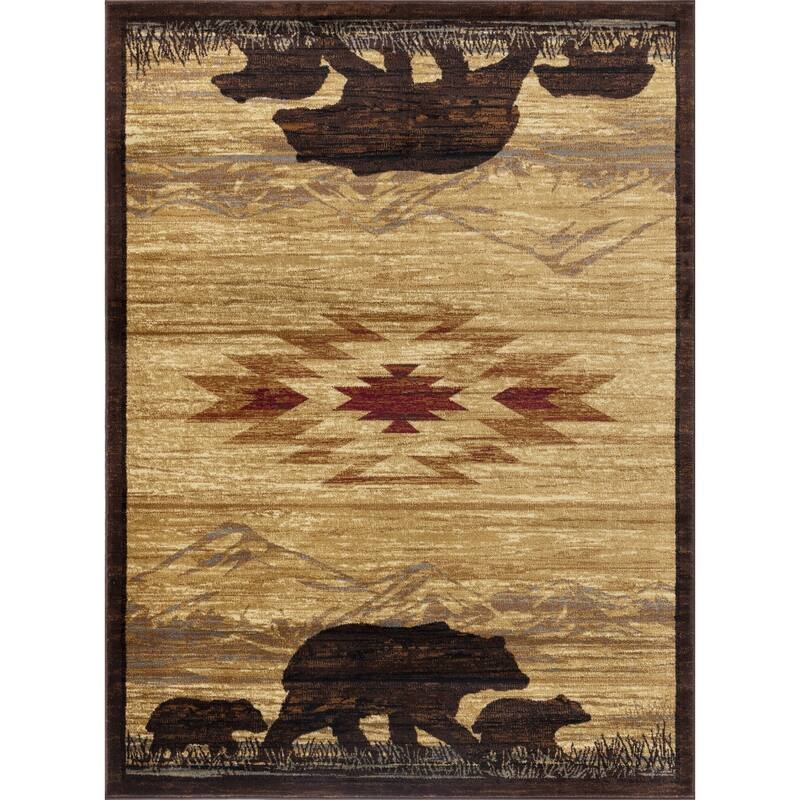 Nature's Nest GC_CBL3006 Multi Lodge Area Rug - 7'10 x 10'3