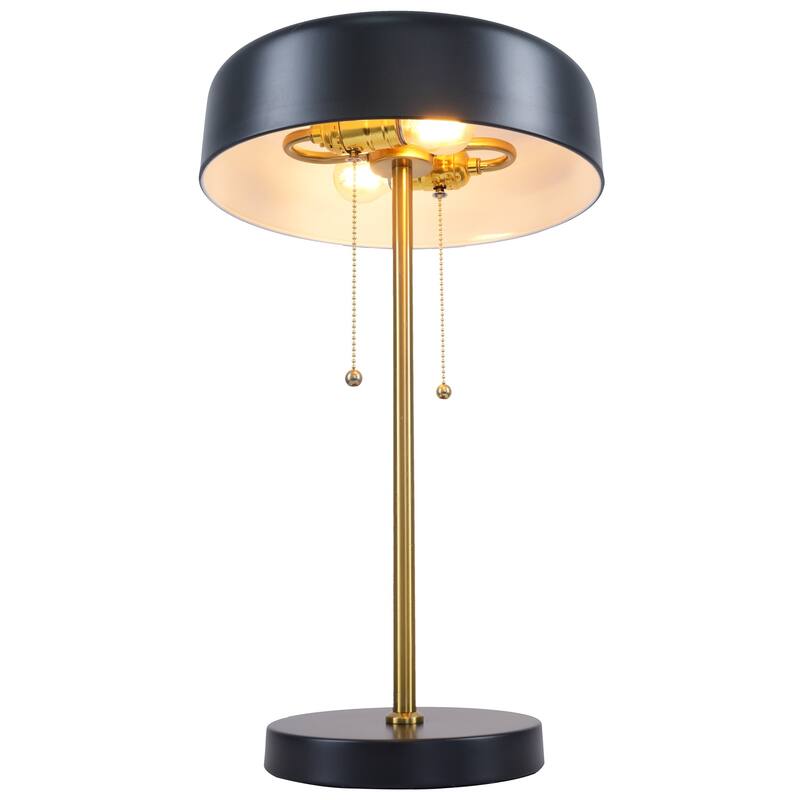 Bedroom Table Lamp Creative Romantic Warm Study Room Desk Bedside Lamp, Table Lamp with Black Outer and White Inner 110~120V