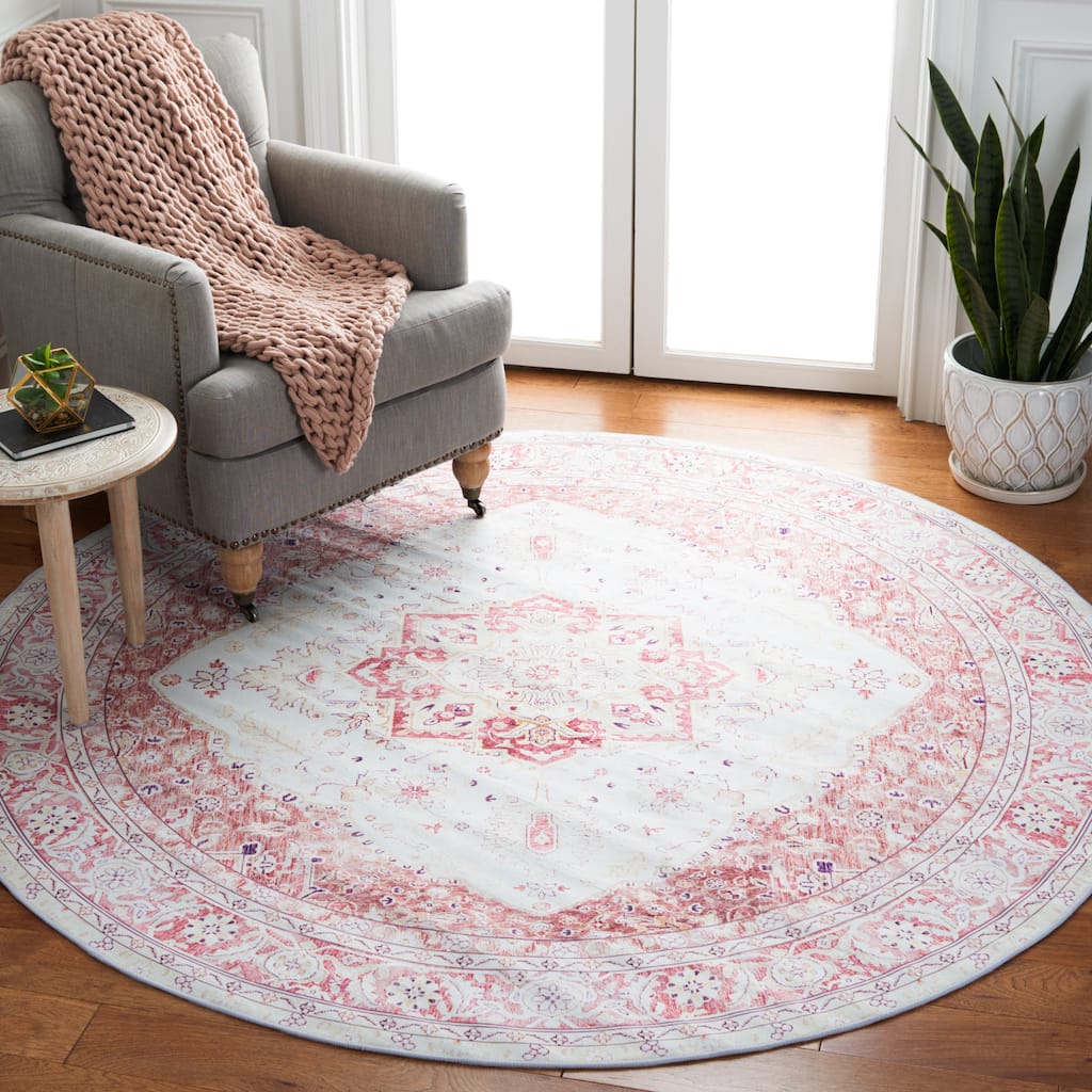 SAFAVIEH Tucson Machine Washable Slip Resistant Mazie Oriental Medallion