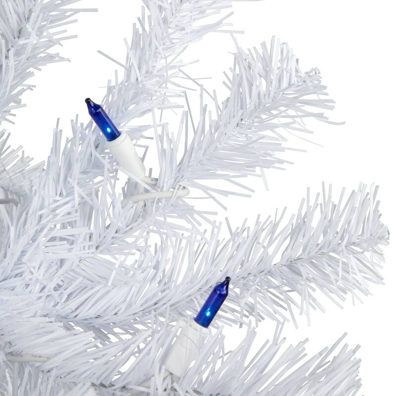 6.5' Slim Geneva White Spruce Artificial Christmas Tree Blue Lights - 6.5 Foot