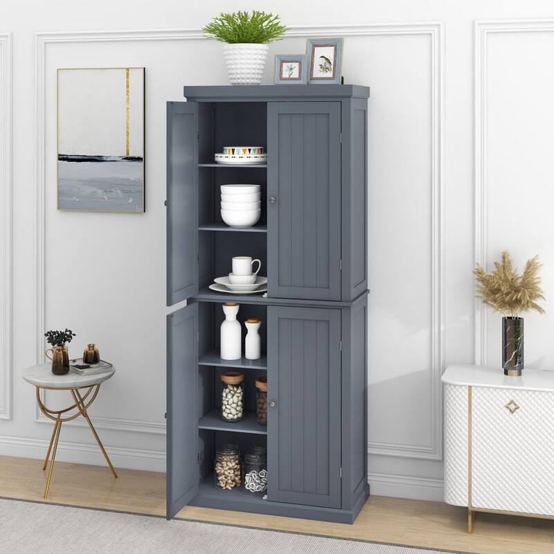 Wood Kitchen Panty Organizer Storage Cabinet Wood Shed - Grey