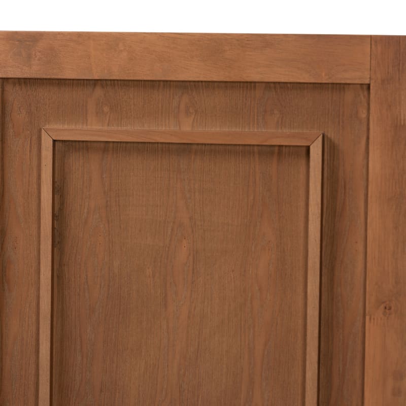 Giordano Classic and Traditional Ash Walnut Finished Wood Headboard
