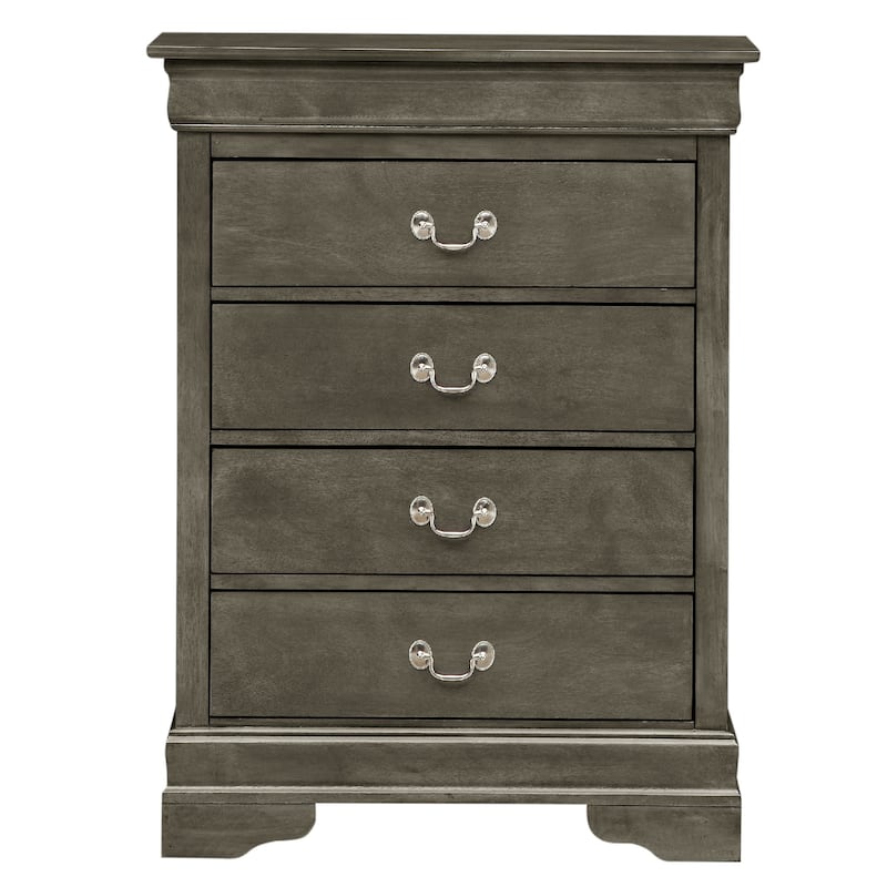 4-Drawer Wooden Bedroom Chest - 41" - Gray