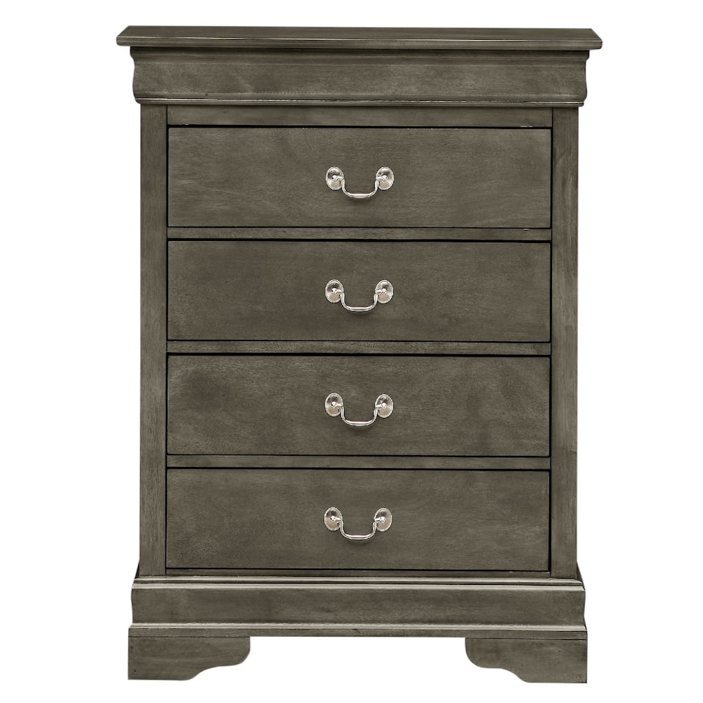 4-Drawer Wooden Bedroom Chest - 41" - Gray