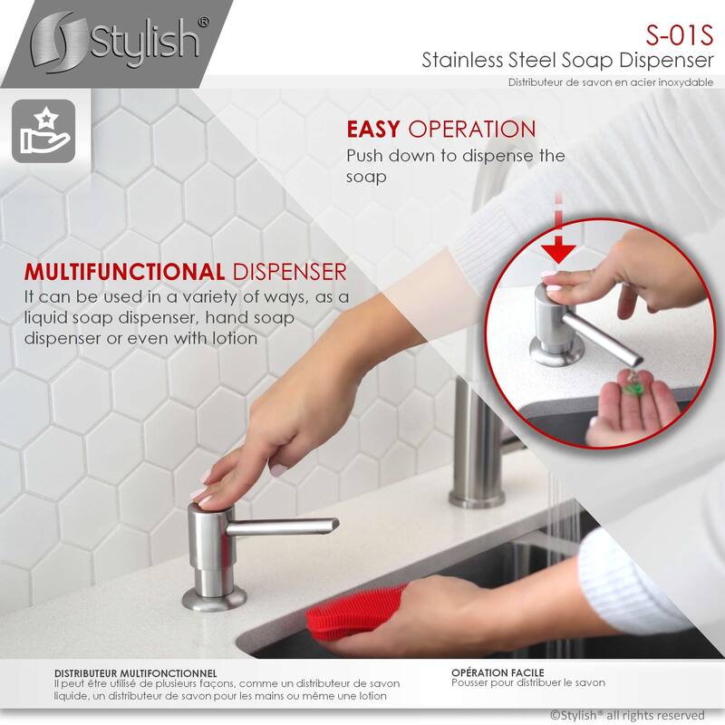 STYLISH Pull Down Kitchen Faucet + Soap Dispenser - Stainless Steel Finish