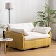 preview thumbnail 1 of 53, Oversized Chenille Single Sofa for Living Room,Couch Lounge with Arm Pillows,3 Colors Cream,Yellow