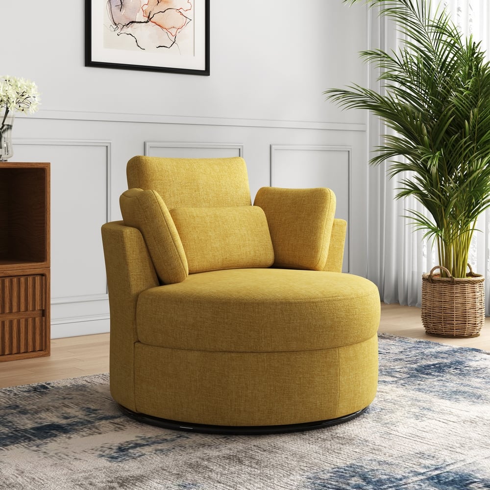 Upholstered Barrel Swivel Accent Chairs