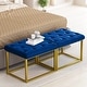 preview thumbnail 5 of 74, Upholstered Tufted Velvet Ottoman, Modern End of Bed Bench with Golden Metal Frame, Entryway Footrest Stool