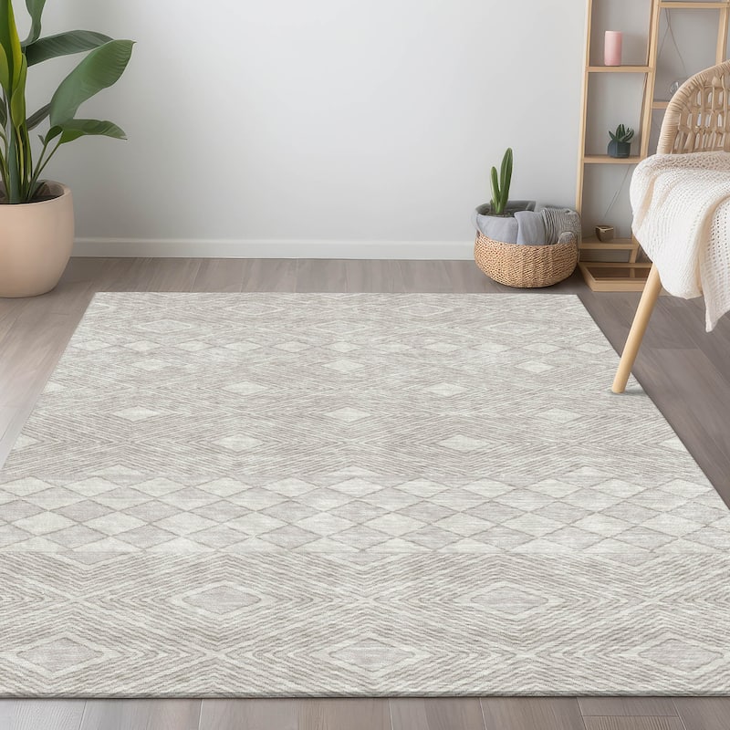 Machine Washable Indoor/ Outdoor Chantille Moroccan Boho Rug