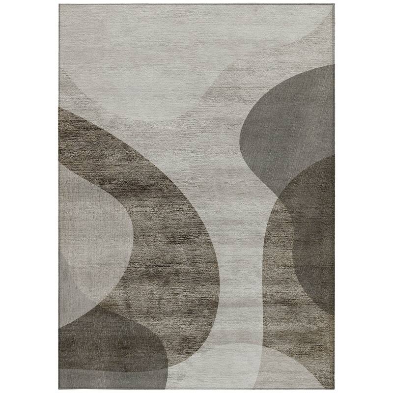 HomeRoots Abstract Transitional Rectangle Outdoor Rug