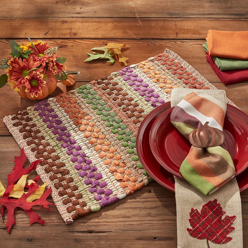 Park Designs Fall Colors Chindi Placemat Set of 4 - 13" x 19"