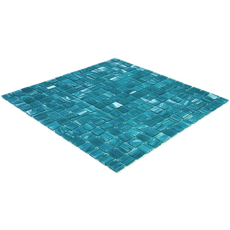 Apollo tile 12" x 12" Celestial Glossy Pacific Blue Glass Tile (20 sq ft/case) - 20 Pack