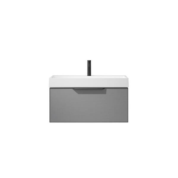 slide 2 of 119, Vegadeo Bath Vanity with One-Piece Composite Stone Sink Top 36 in. - Elegant Grey