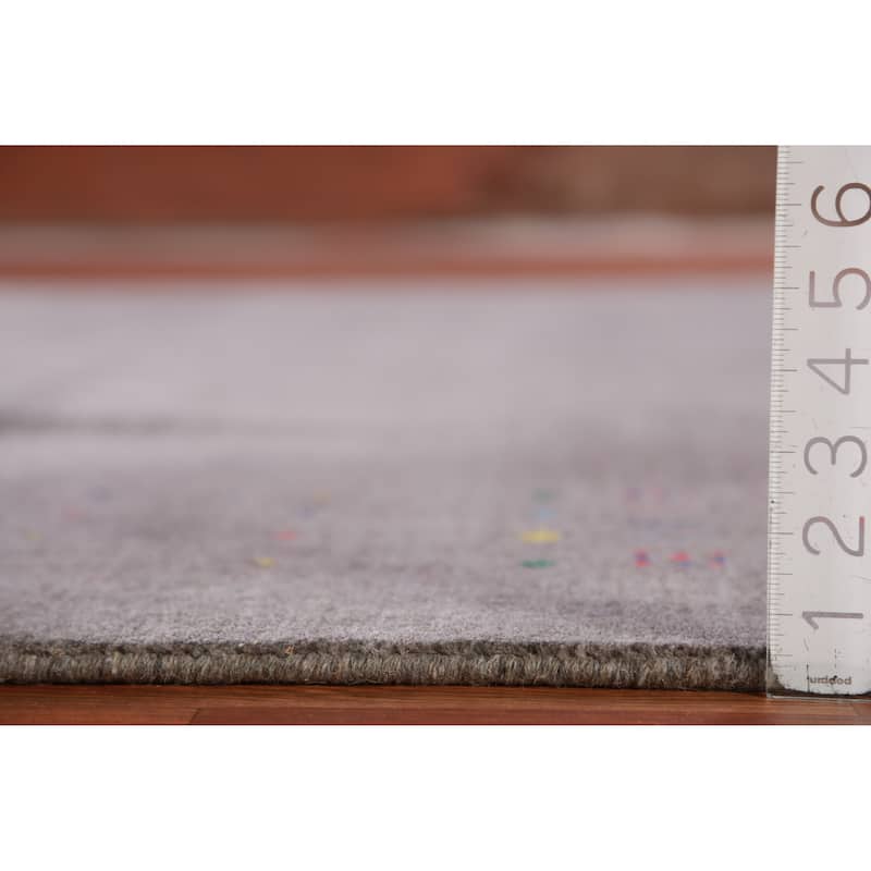 Hand Knotted Oriental 100% Wool Carpet Tribal Tribal Greys & Charcoal Gabbeh Area Rug - 10' 1'' X 8' 5''