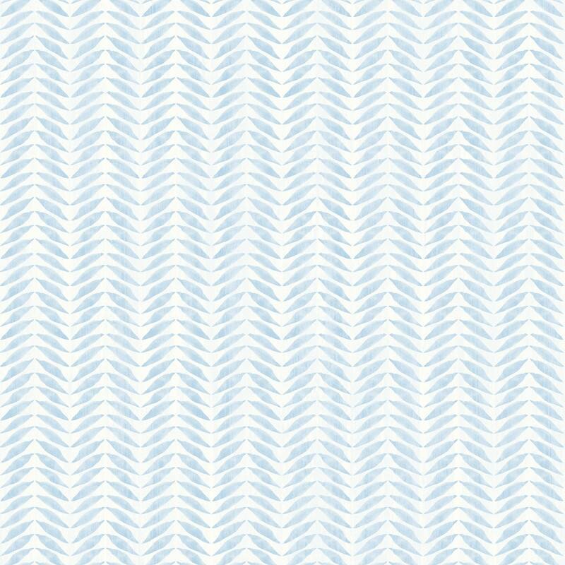 Chesapeake Espalier Sky Blue Chevron Stripe Wallpaper - 20.5in x 396in x 0.025in