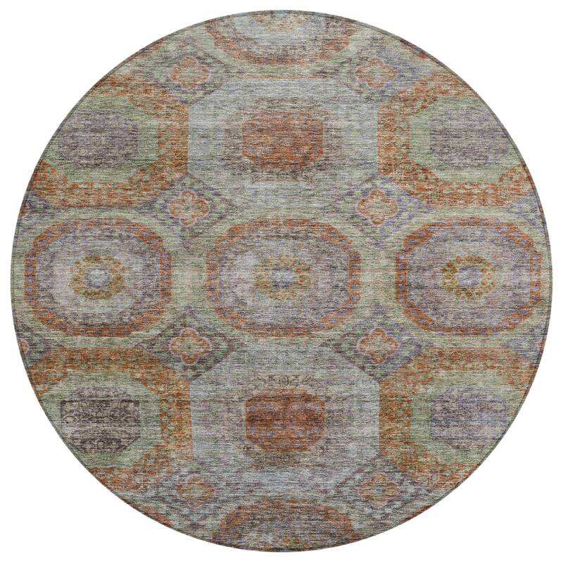Machine Washable Indoor/ Outdoor Vintage Traditional Chantille Rug