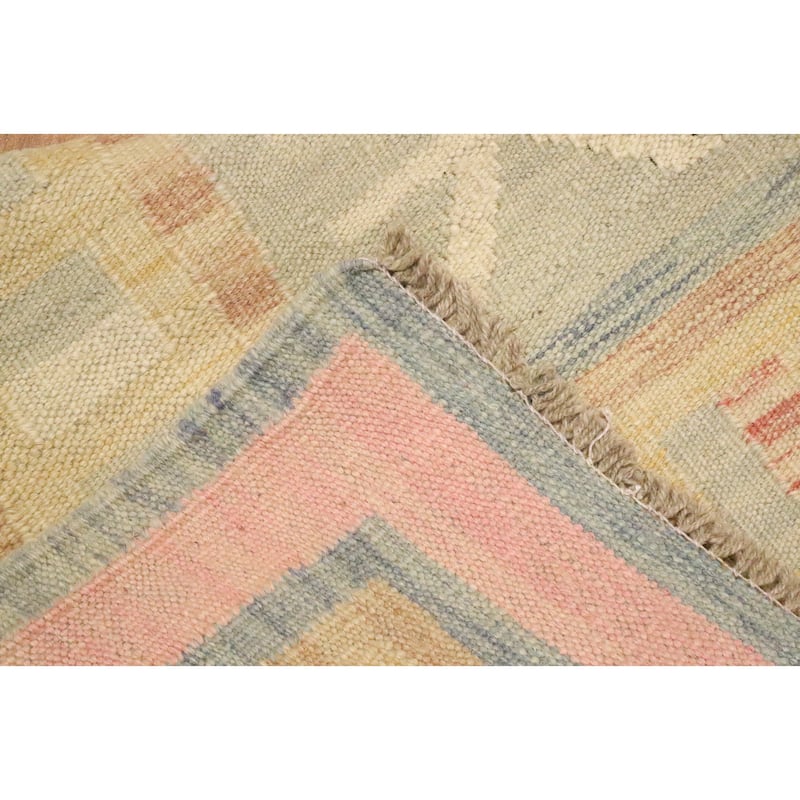 Hand Woven Oriental 100% Wool Carpet Southwestern Tribal Multi-Colored Kilim Area Rug - 4' 11'' X 3' 1''