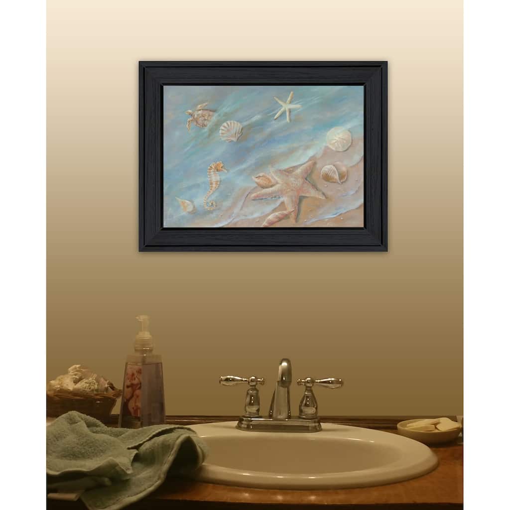 TrendyDecor4U Contemporary "Seashore Star I" Framed Print Wall Art