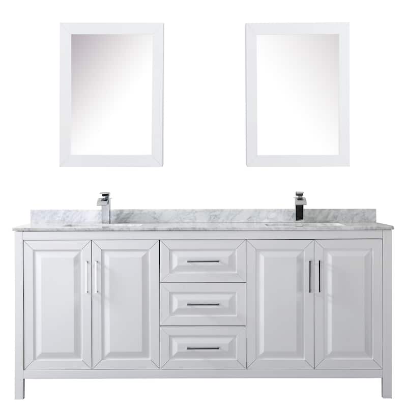 Daria 80-inch Double Vanity, Marble Top, Medicine Cabinets