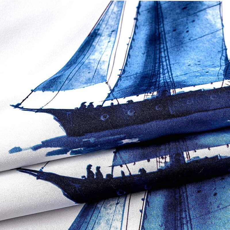 DriftAway Harbor Sailboat Ocean Print Blackout Thermal Insulated Window Curtain Valance Rod Pocket Single 52 x 24