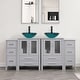 preview thumbnail 51 of 146, 72" Bathroom Vanity Set Glass Ceramic Vessel Sink Side Cabinet Combo Grey - Glass turquoise sink