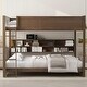 preview thumbnail 20 of 32, Queen over Queen Size Solid Wood Bunk Bed with Storage Cabinets and USB Ports
