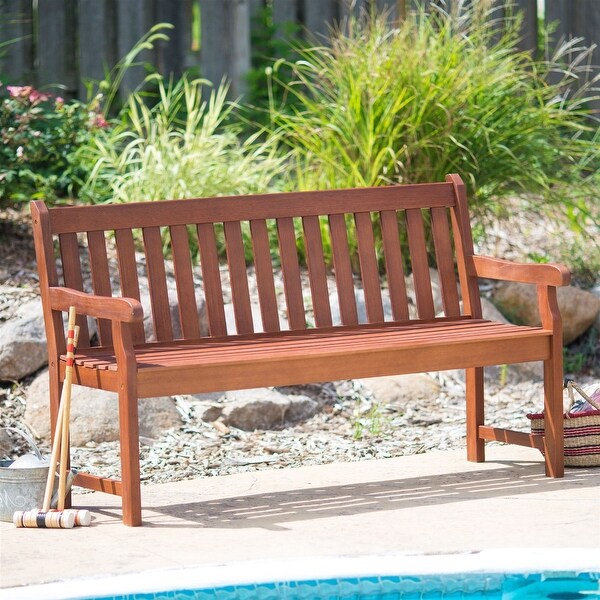 Wood Love Seat Garden Bench Shop 4-Ft Outdoor Love-seat Garden Bench in Natural Wood Finish