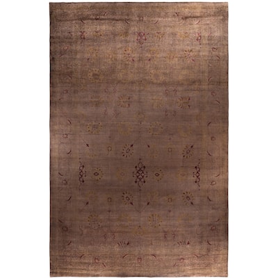 Overdyed One-of-a-Kind Hand-Knotted Area Rug - Brown - 11' 10" x 18' 5"