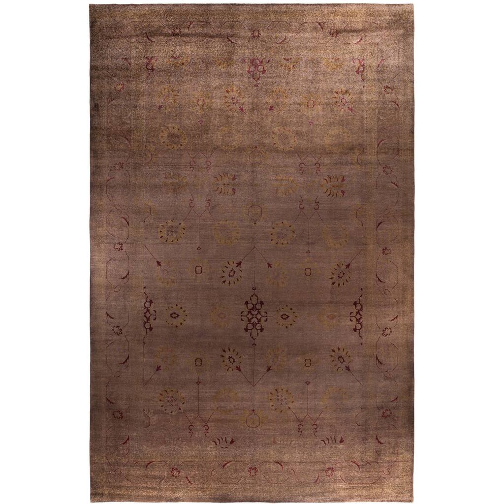 Overdyed One-of-a-Kind Hand-Knotted Area Rug - Brown - 11' 10" x 18' 5"