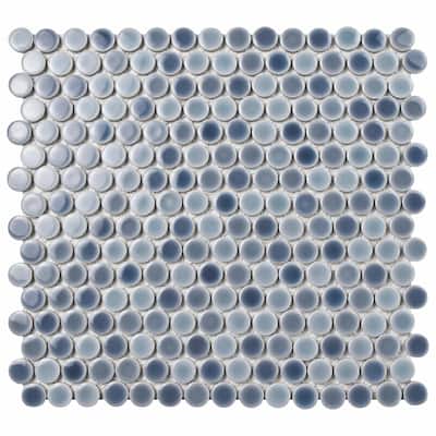 Merola Tile Hudson Penny Round Stillwater 11-7/8" x 12-5/8" Porcelain Floor and Wall Tile
