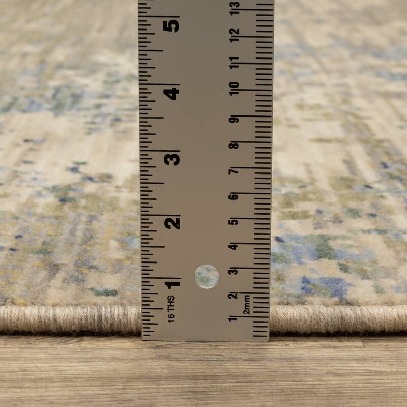 Style Haven Shiloh Abstract Beige/Blue Multi Wool Blend Area Rug