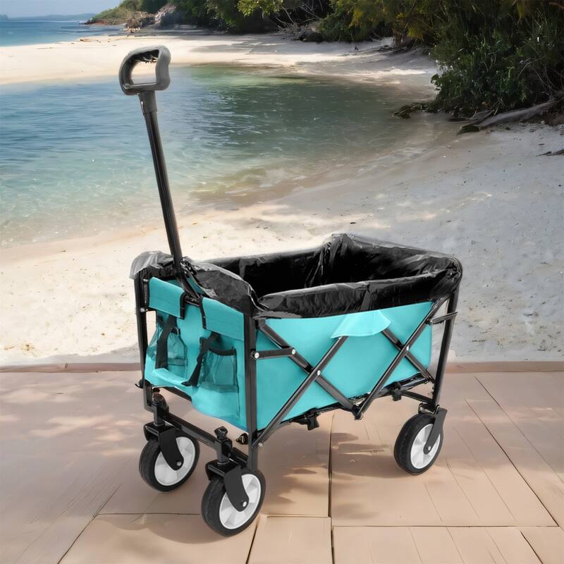 Multi-Use Foldable Wagon with 3 Liner Bags - Heavy Duty Utility Cart