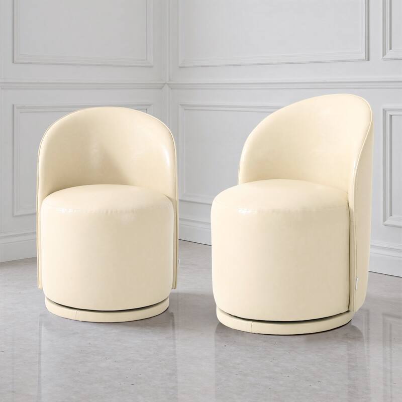 Modern Armless 360-Degree Swivel Dining Chair Barrel Chair