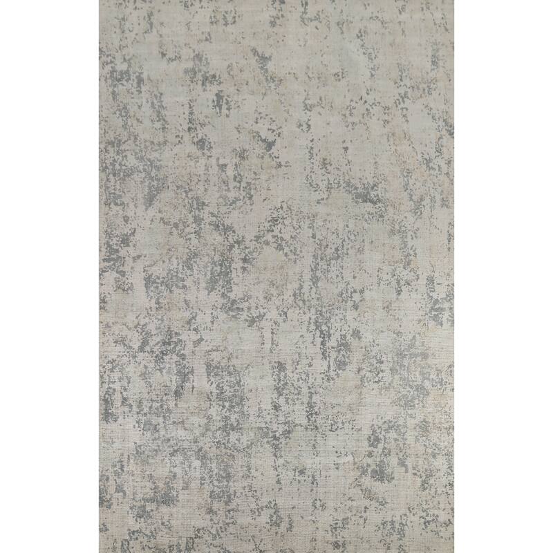 All-Over Abstract Indian Area Rug Hand-Knotted Wool Carpet - 8'0"x 11'5"