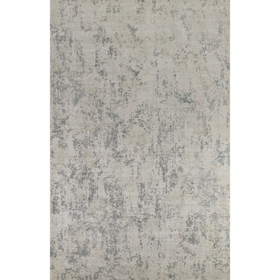 All-Over Abstract Indian Area Rug Hand-Knotted Wool Carpet - 8'0"x 11'5"