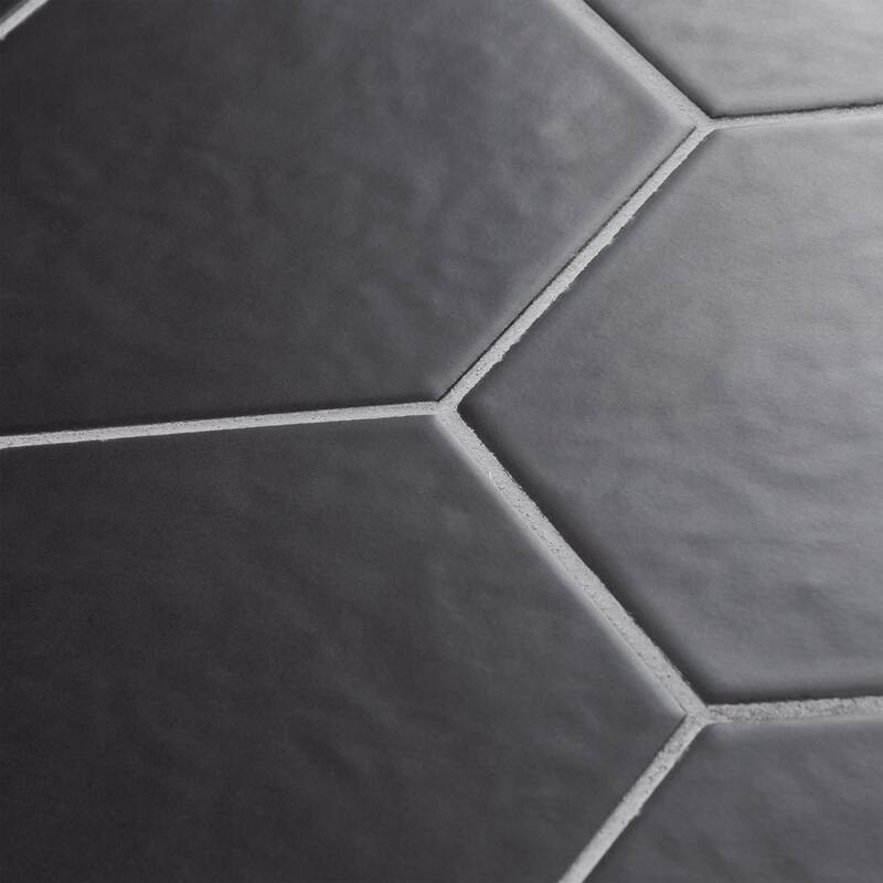 Merola Tile Hexatile Matte Nero 7" x 8" Porcelain Floor and Wall Tile