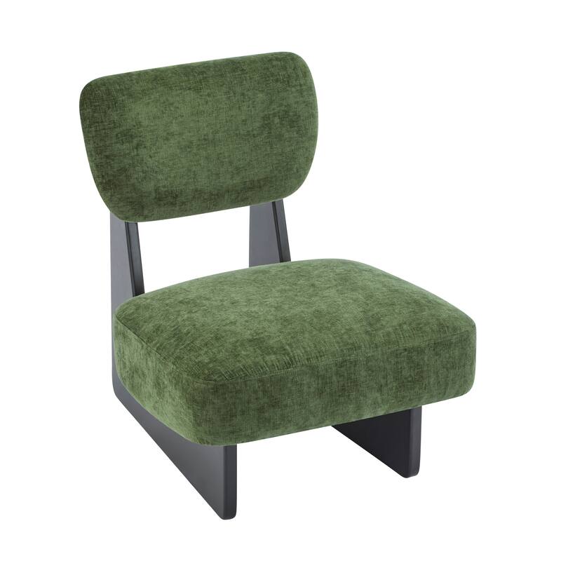 Lounge Armless Accent Chair with Wood Frame, Set of 2