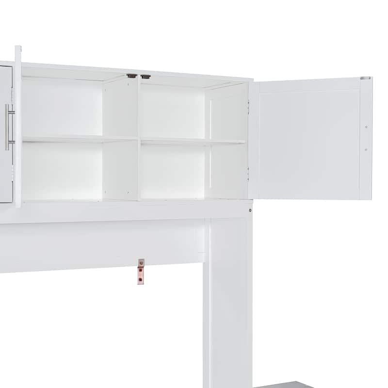 Queen Wall Bed with Convertible Desk, Overhead Storage & Dual Base Cabinets by Harper&Bright Designs