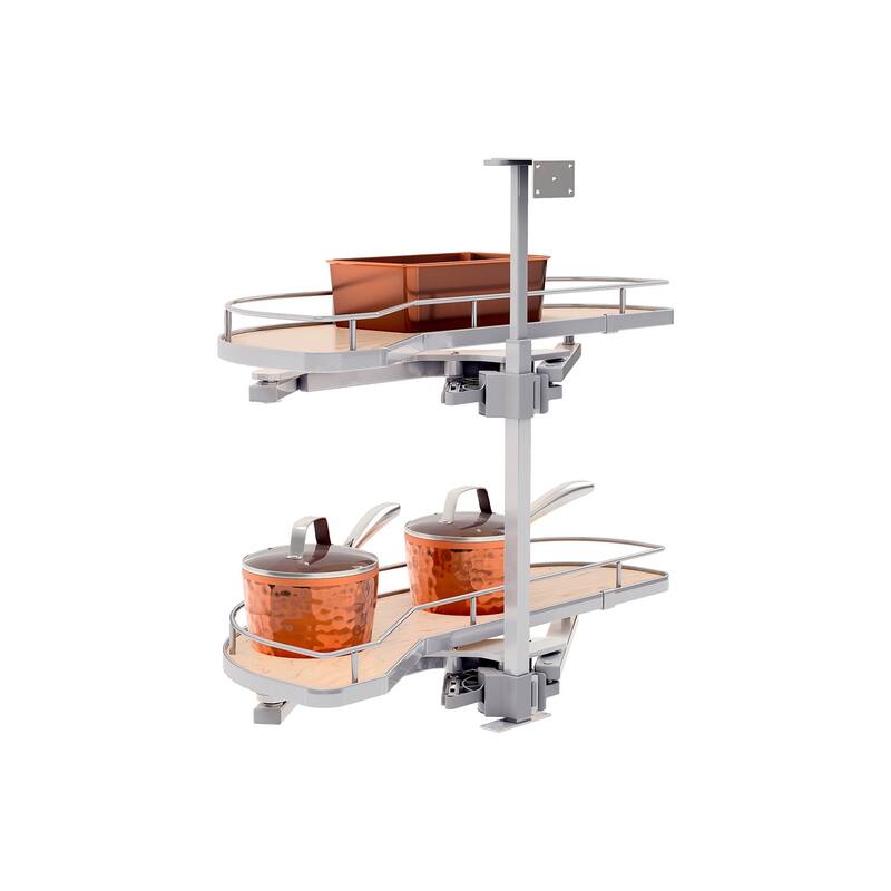 Rev-A-Shelf 587-12-L Modern 32-3/4"W Pull Out Two Tier Lazy Susan