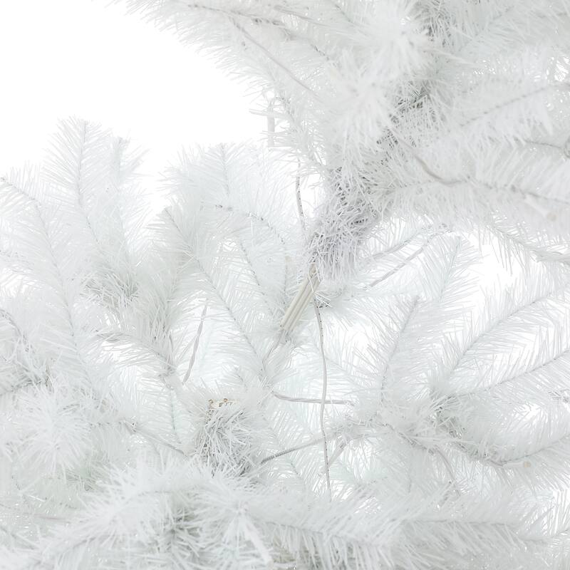 Pre-Lit LED 7ft White Artificial Christmas Tree with Metal Stand - 84" H x 42" Diameter