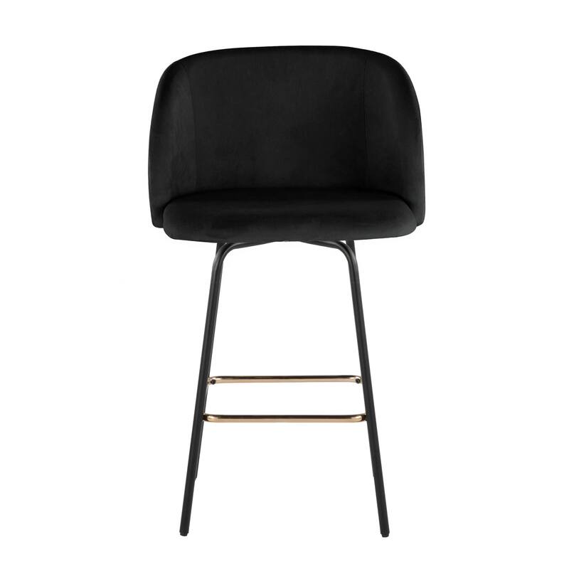 Silver Orchid Harding 26" Fixed-Height Swivel Counter Stool with Metal Legs (Set of 2)